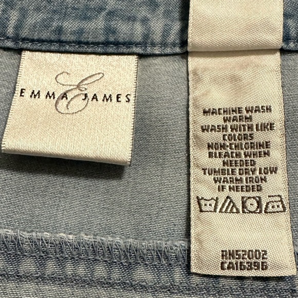 Vintage Emma James Blue Chambray Prairie Skirt, Size 12 - Picture 7 of 8